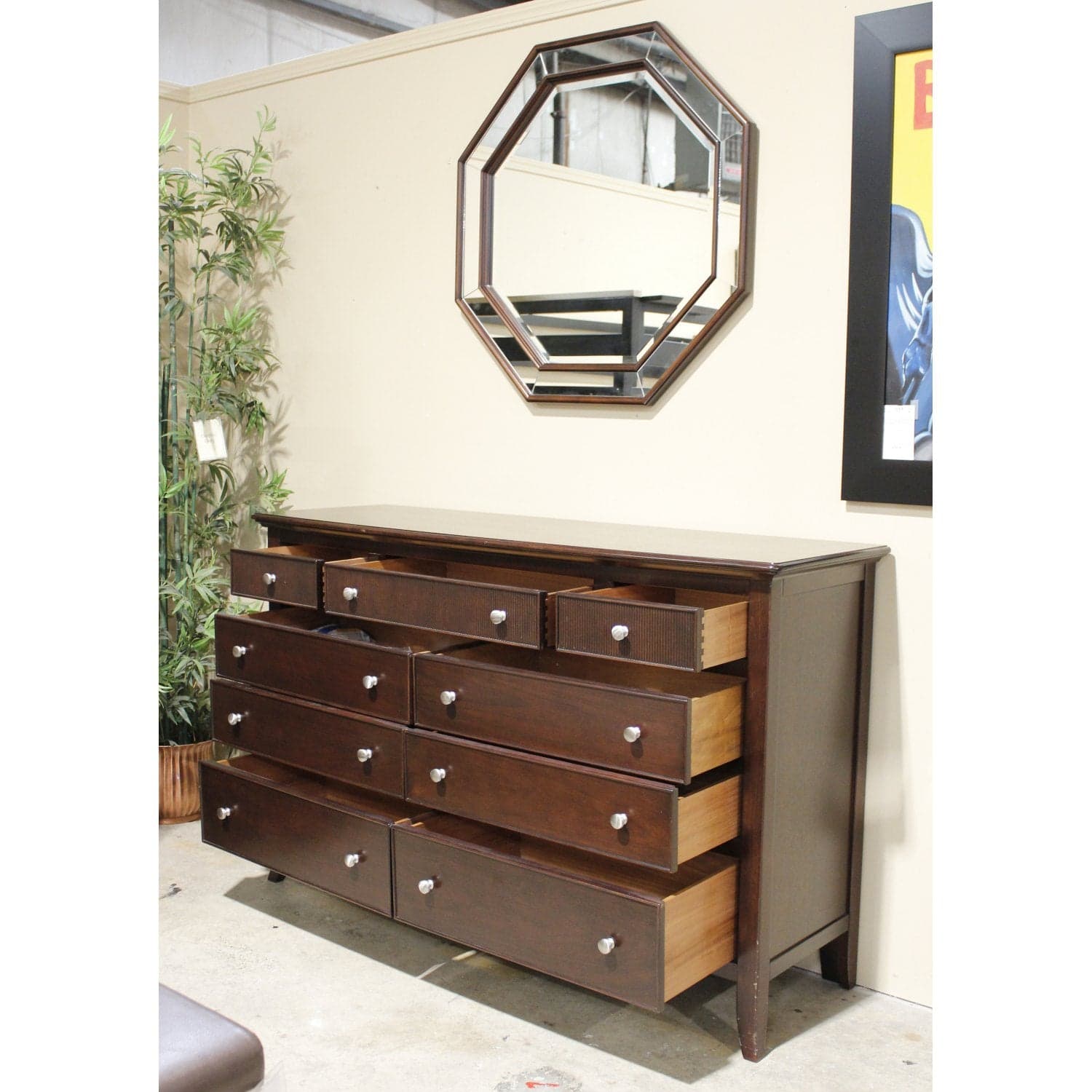 Stanley 9 Drawer Dresser w/Mirror - Espresso - Thumbnail 2