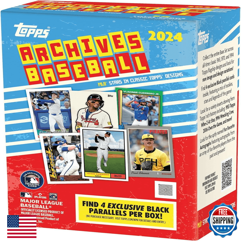 2024 Topps Archives Baseball Trading Card Blaster 4 Exclusive Black Parallels - Image 1