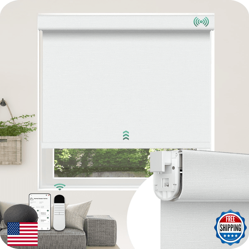 Allesin Motorized Blinds No Drill Automatic Roller Shades Remote - Image 1