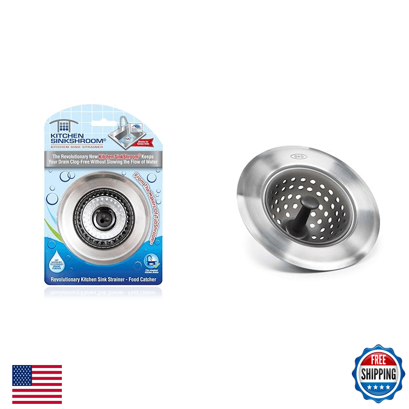 Kitchen Sinkshroom Revolutionary Clog-Free Stainless Steel Sink Strainer Chrome - Image 1