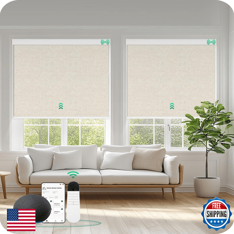 Allesin Motorized Blinds Remote Smart Blackout Roller Shades All-In-One - Image 1