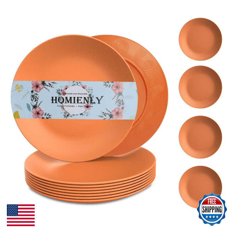 Homienly Flat Dinner Plate Set Of 8 - Alternative For Plastic Microwave And - Image 1
