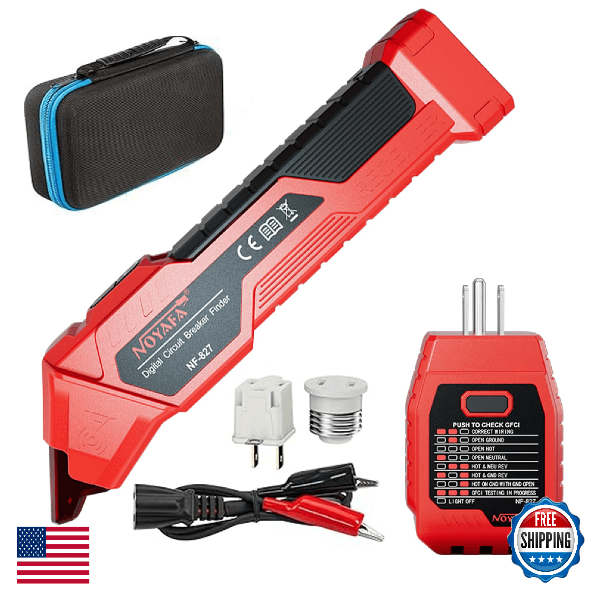 NF-827S Circuit Breaker Locator, GFCI Outlet Tester, Circuit Breaker Finder Tool - Image 1