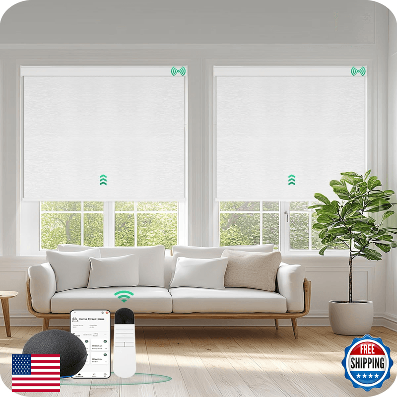 Allesin Motorized Blinds Remote Smart Blackout Roller Shades All-In-One - Image 1