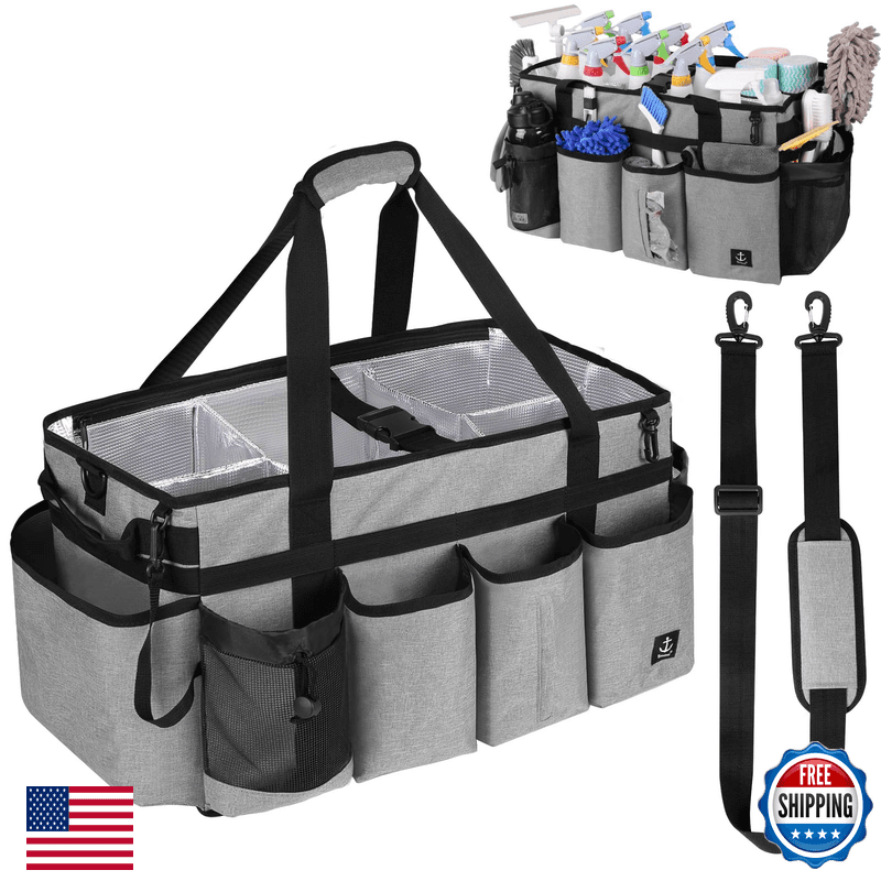 Timoxi Extra Large Cleaning Caddy Bag Built-In Sturdy Support Board Cleaning - Image 1