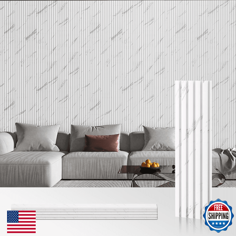 Ouzugie Wpc Acoustic Slat Wall Paneling 8-Pack 114 X 6 Inches 3D Wall Panels - Image 1
