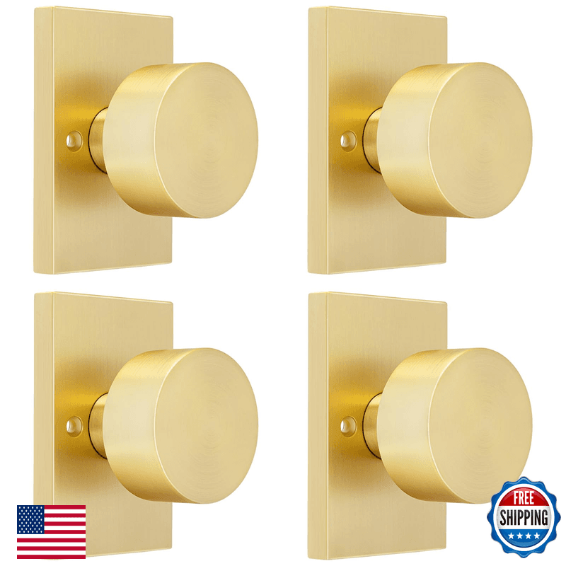 Crequal Dummy Door Knobs Gold Heavy Duty Zinc Alloy Closet Door Knobs Interior - Image 1