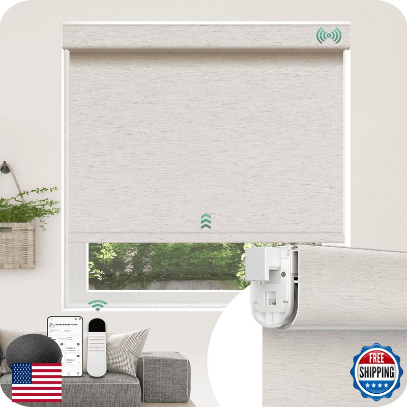 Allesin Motorized Blinds No Drill Automatic Roller Shades Remote - Image 1