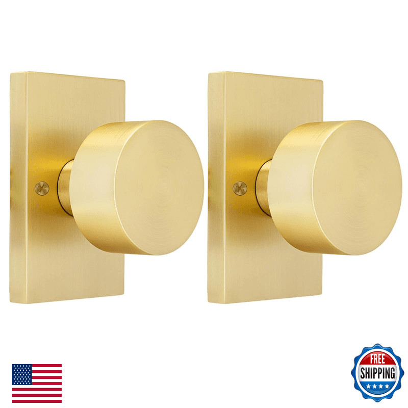 Crequal Dummy Door Knobs Gold Heavy Duty Zinc Alloy Closet Door Knobs Interior - Image 1