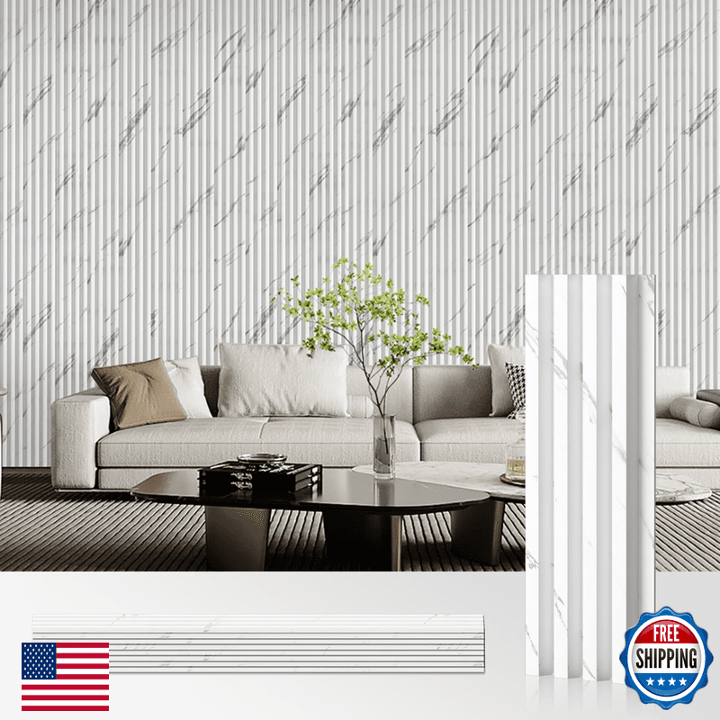 Ouzugie Wpc Acoustic Slat Wall Paneling 8-Pack 114 X 6 Inches 3D Wall Panels - Image 1