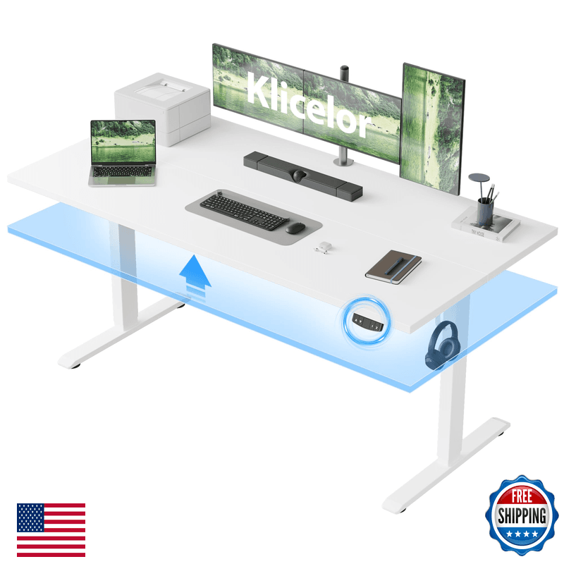 Klicelor 60 Inch Large Electric Standing Desk Height Adjustable Office Desk Sit - Image 1