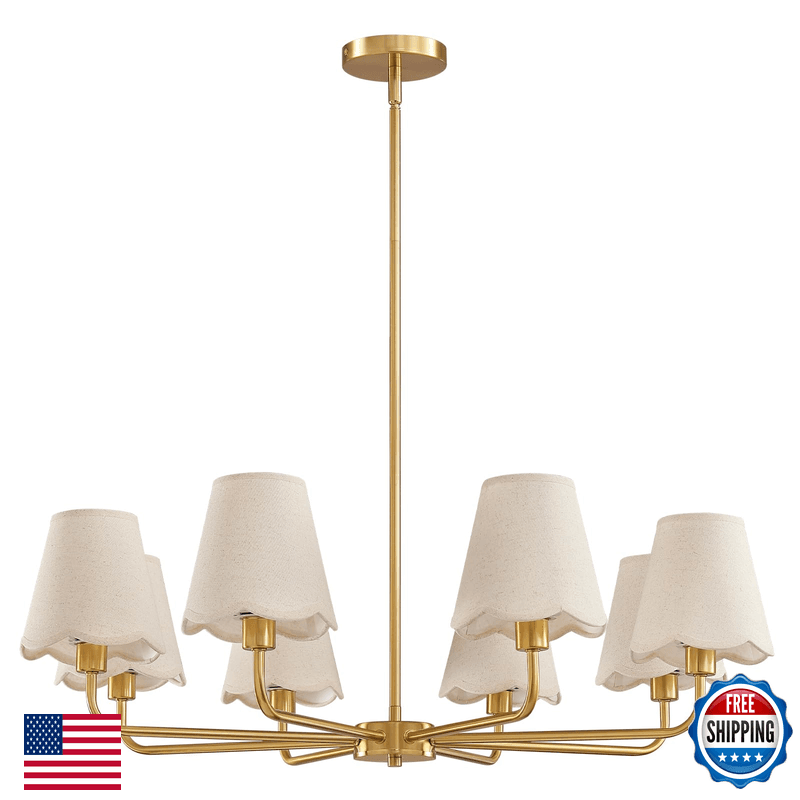 Kaisite Modern Gold Chandelier 8-Light Farmhouse Chandelier For Dining Room - Image 1