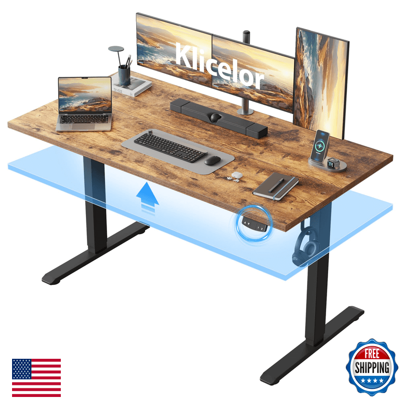 Klicelor 55 Inch Large Electric Standing Desk Height Adjustable Office Desk Sit - Image 1