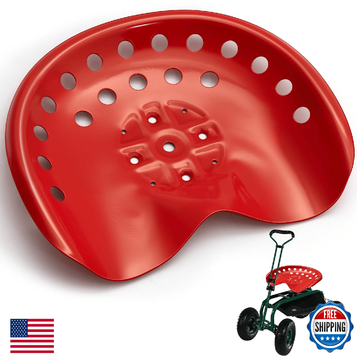 MorningRo 1 Pcs Metal Tractor Seat Vintage Tractor Seat for Lawnmower, Forklift, - Image 1