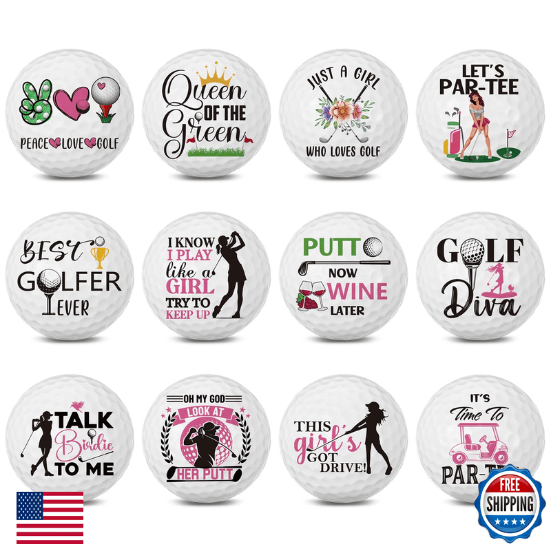 Sonwyoung 12 Pcs Golf Retirement Gifts For Women Men Funny Golf Balls Set For - Image 1