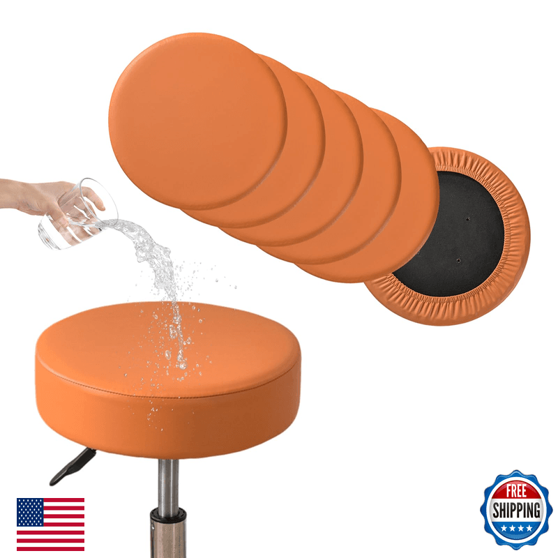 Fuangui Bar Stool Covers Round Set Of 6 Waterproof Pu Bar Stool Seat Covers - Image 1