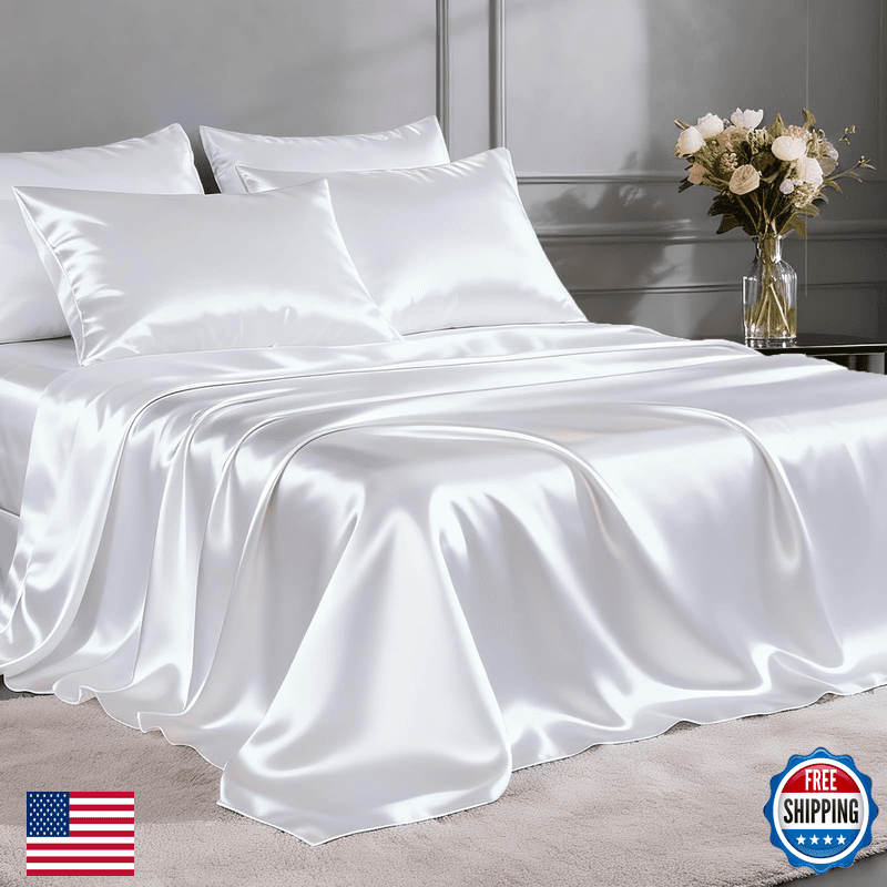Freshculture Satin Sheets Full Size - 4 Piece Luxury Soft Silky Full Size Bed - Image 1