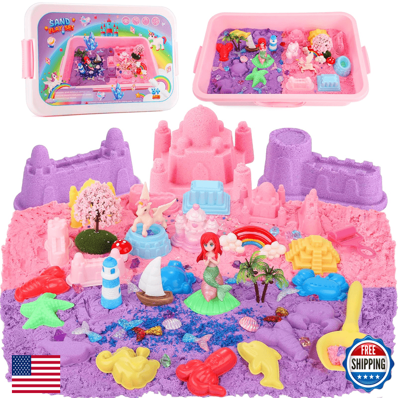 Lokuc Unicorn Sensory Bin For Girl Unicorn And Mermaid Sensory Sand Kit Toy - Image 1