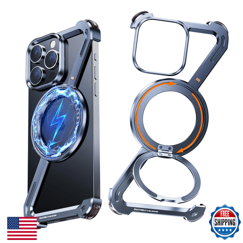 Nifbang Z Case For Iphone 15 Pro Phone Caseframeless Metal Stand360Rotating - Image 1
