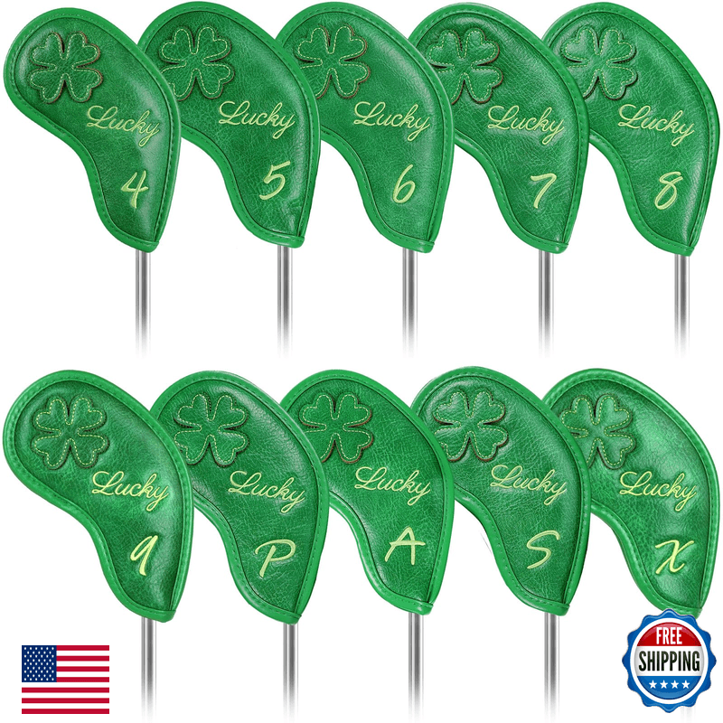 Big Teeth Golf Headcovers Golf Club Head Covers Four Leaf Clover Good Luck - Image 1