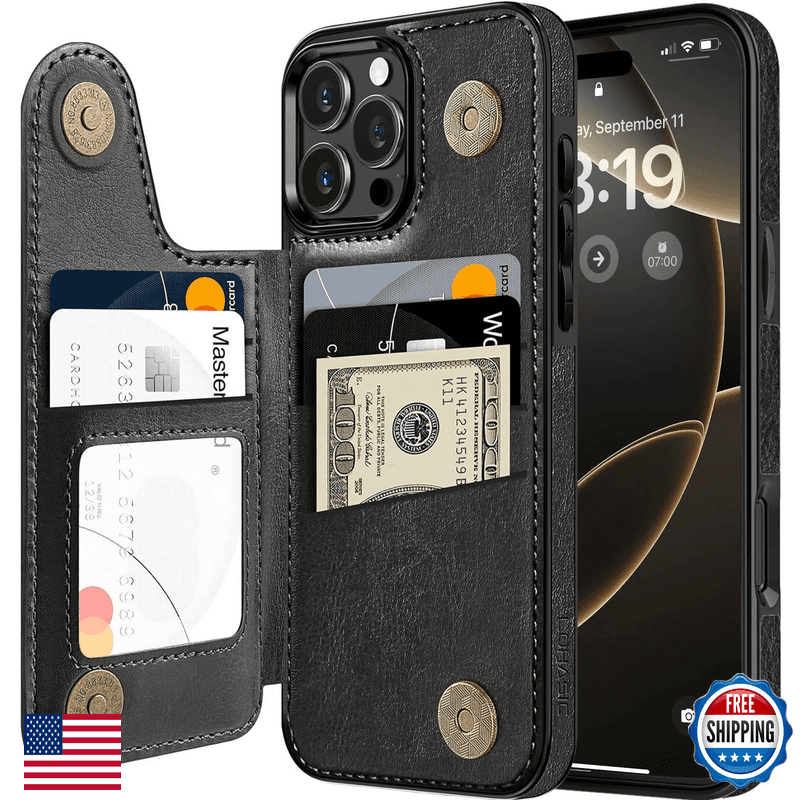 Lohasic Wallet Case For Iphone 16 Pro Max 5 Card Holder Safe Rfid Blocking - Image 1