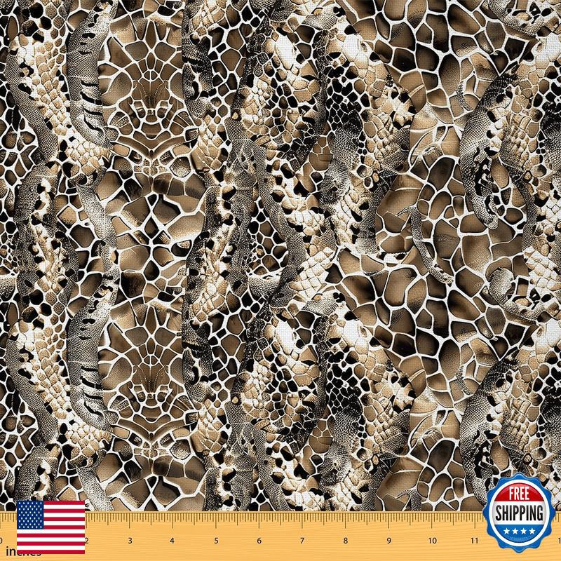 Feelyou Snake Print Fabric By The Yard 2 Yards Kids Zebra Skin Pattern - Image 1