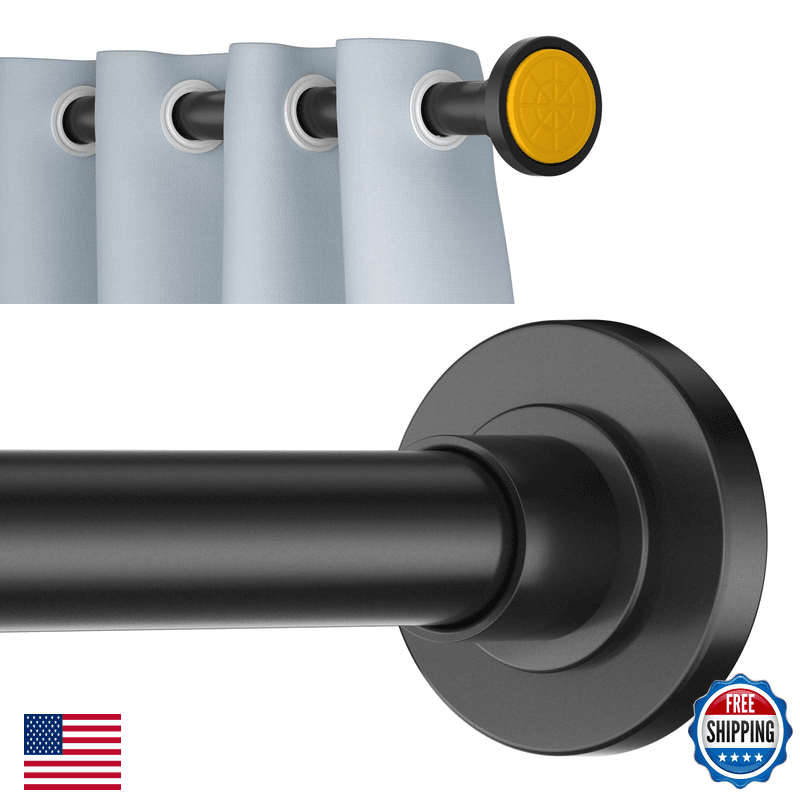 Ycinadou Black Shower Curtain Rod Tension 30 To 92 Inch1 Inch Diameter - Image 1