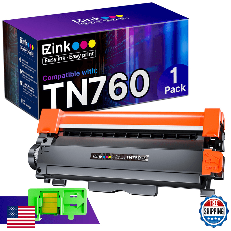 E-Z Ink Tn760 Toner Cartridge Chip Replacement For Brother Tn-760 Tn730 Tn-730 - Image 1