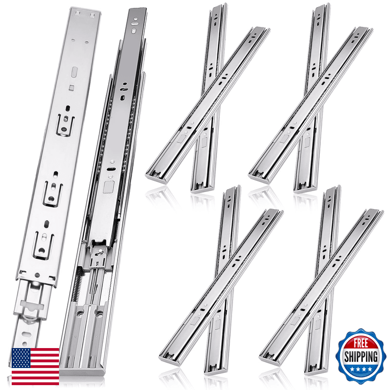 Ji2Ooyi 10 Inch Drawer Slides 4 Pairs 8Pcs Soft Close 3 Fold Full Extension - Image 1