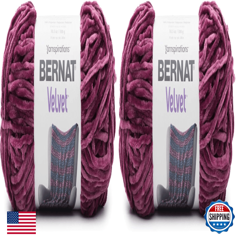 Bernat - 16103232004 Velvet Yarn 10.5 Oz Burgundy Plum Pack Of 2 - Image 1