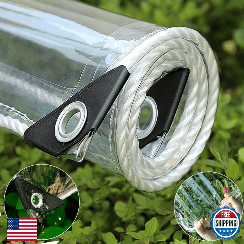 Lckffyd Clear Tarp 6 X 6 Pvc 14 Mil Clear Tarps Heavy Duty Waterproof 400G/M - Image 1