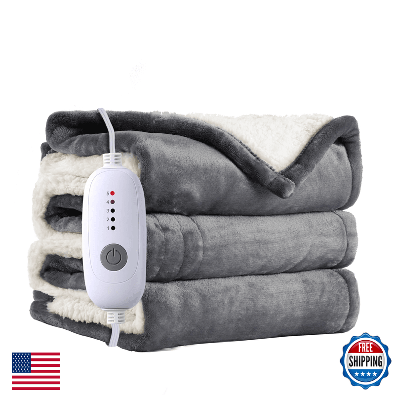 Soypipo Electric Blanket Full Size 72X84Ultra-Soft Flannel Sherpa 5 Heat - Image 1