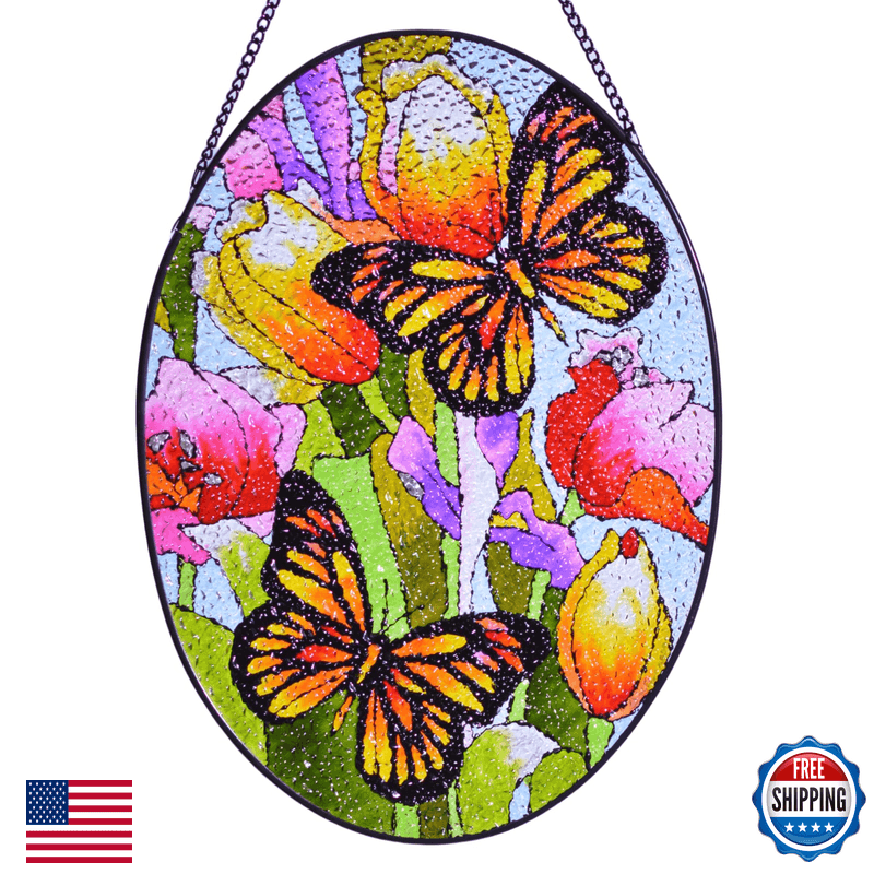Newyihan Large Butterfly Stained Glass Suncatchers - 13.5/35Cm Window Hanging - Image 1