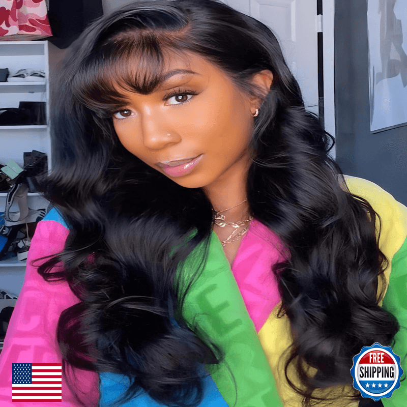 Unice 20 Inch Loose Body Wave 13X4 Lace Front Wigs Human Hair Side Part Wispy - Image 1