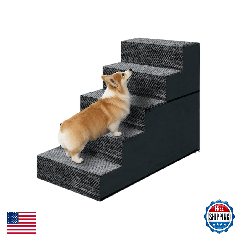 Casusv 23 H Dog Stairs For Small And Medium Dogs 5-Step Ramps For High Beds And - Image 1