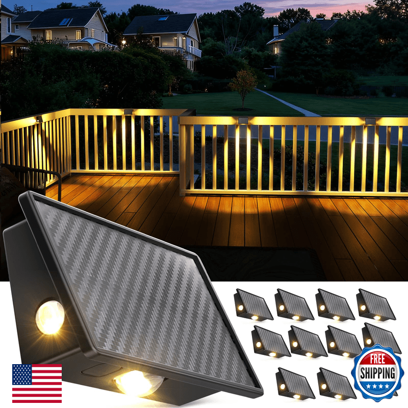Jsot Solar Deck Lights Outdoor - 12 Pack Stair Step Fence Waterproof Light 5 - Image 1