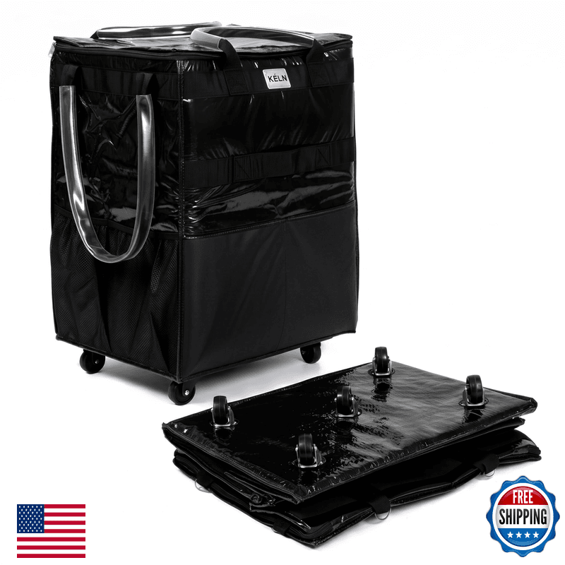 Keln Rolling Grocery Cart On Wheels Foldable Heavy Duty Shopping Cart 76 Lbs - Image 1