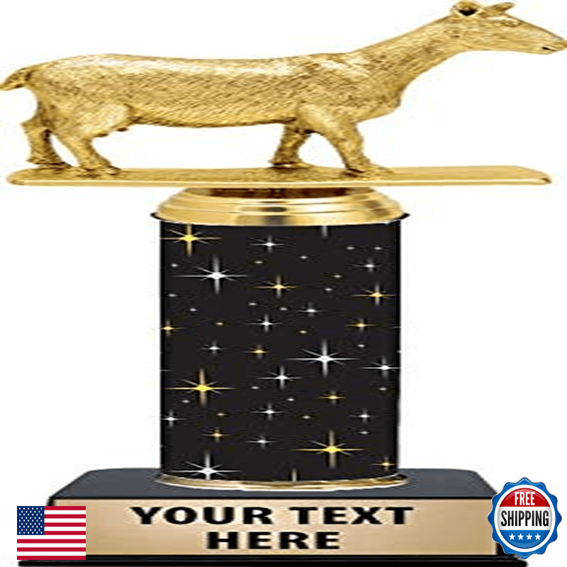Crown Awards Goat Trophy 10.5 Black Midnight Goat Trophy Awards Engraving Premiu - Image 1