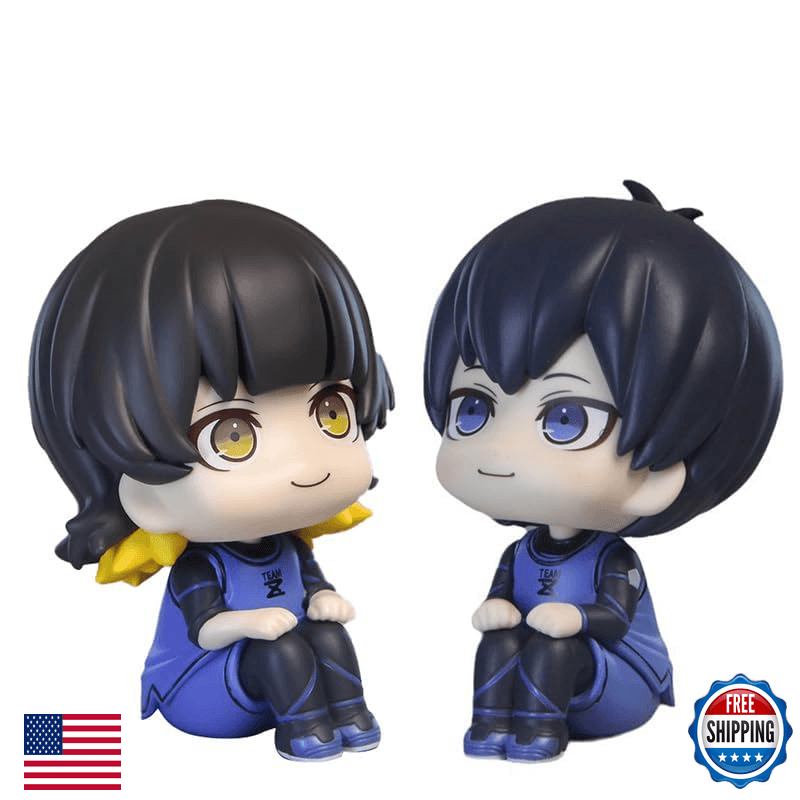 Puruuige 2Pcs Isagi Yoichibachira Meguru Figure Anime Figurine 3.9 Pvc Cute - Image 1