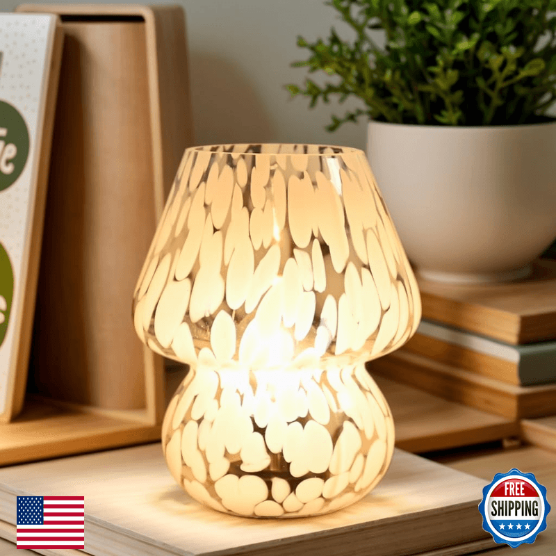 Aomoonoa Mushroom Lamp Small Bedside Table Lamp Battery Operated Mushroom Desk - Image 1