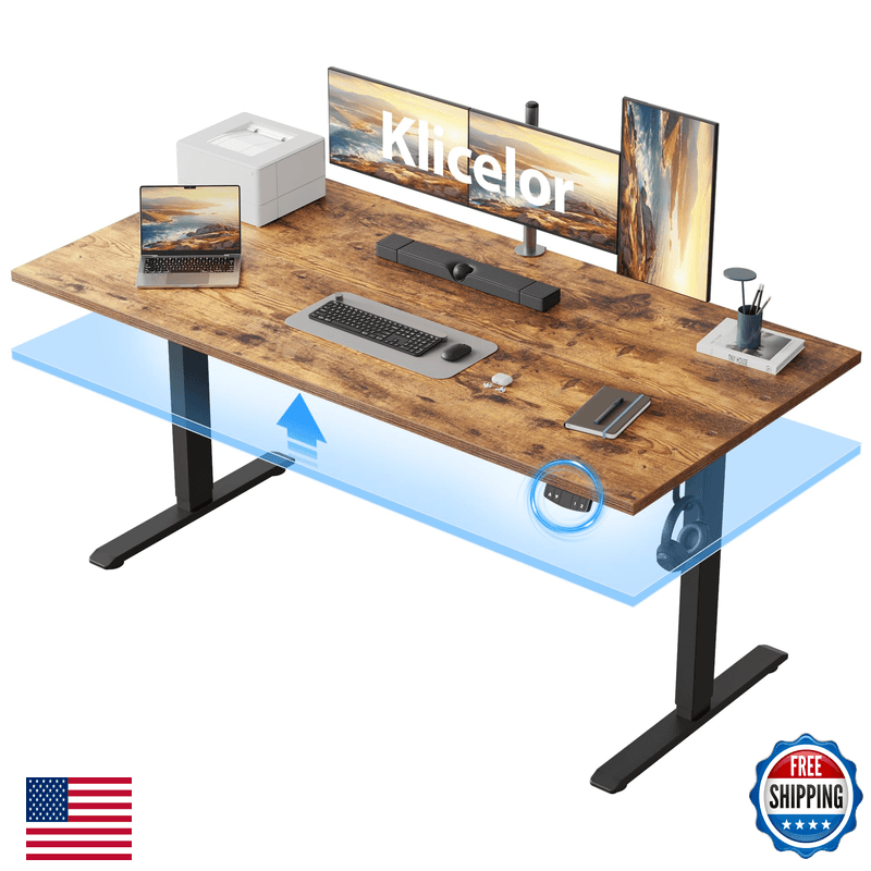 Klicelor 60 Inch Large Electric Standing Desk Height Adjustable Office Desk Sit - Image 1