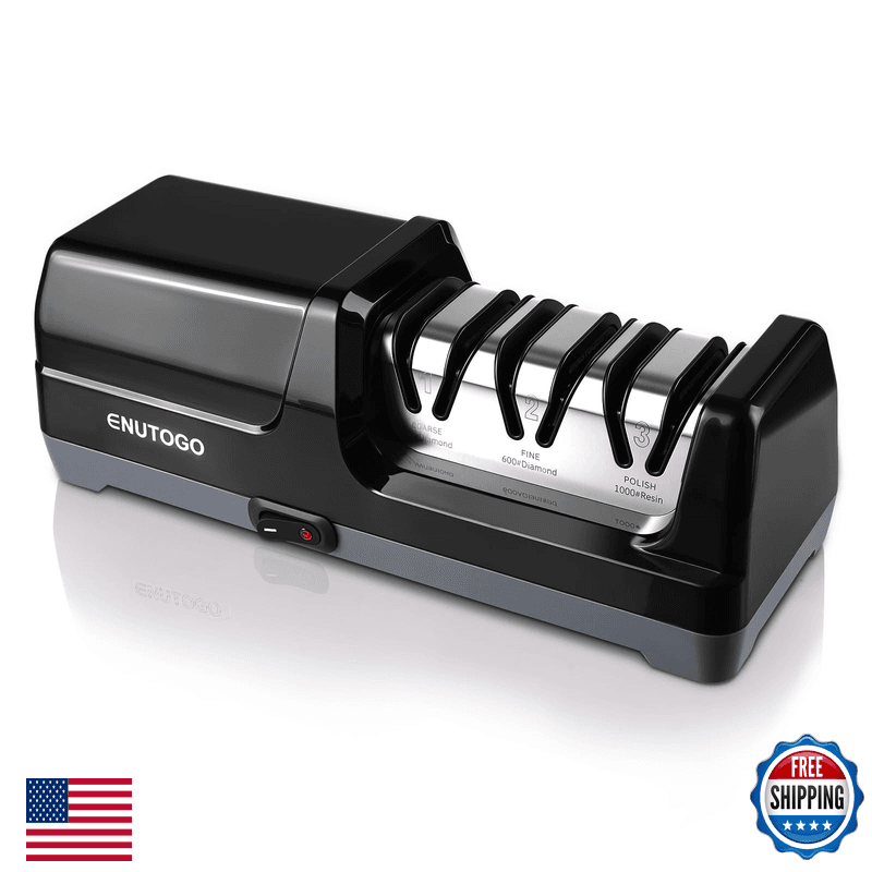 Enutogo Knife Sharpener 3-Stage Electric Knife Sharpener For Kitchen Knives 100 - Image 1