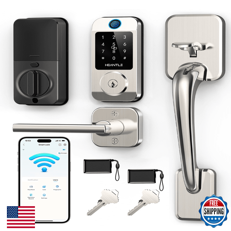 Wi-Fi Front Door Lock Set - Heantle Smart Locks For Front Door Built-In Wifi - Image 1