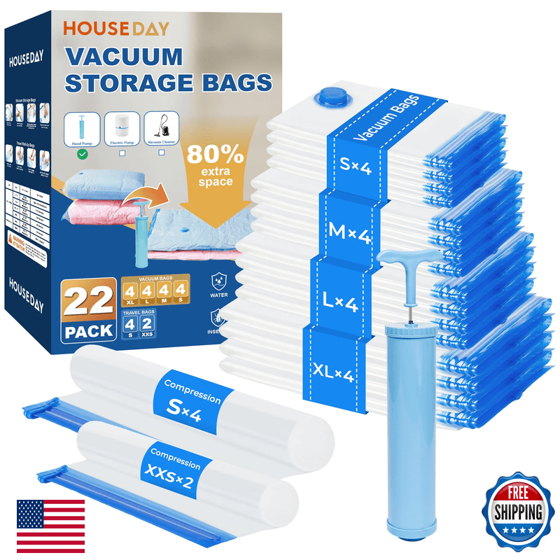 House Day 22 Pack Vacuum Storage Bags Pumpspace Saving Vacuum Seal Bags For - Image 1