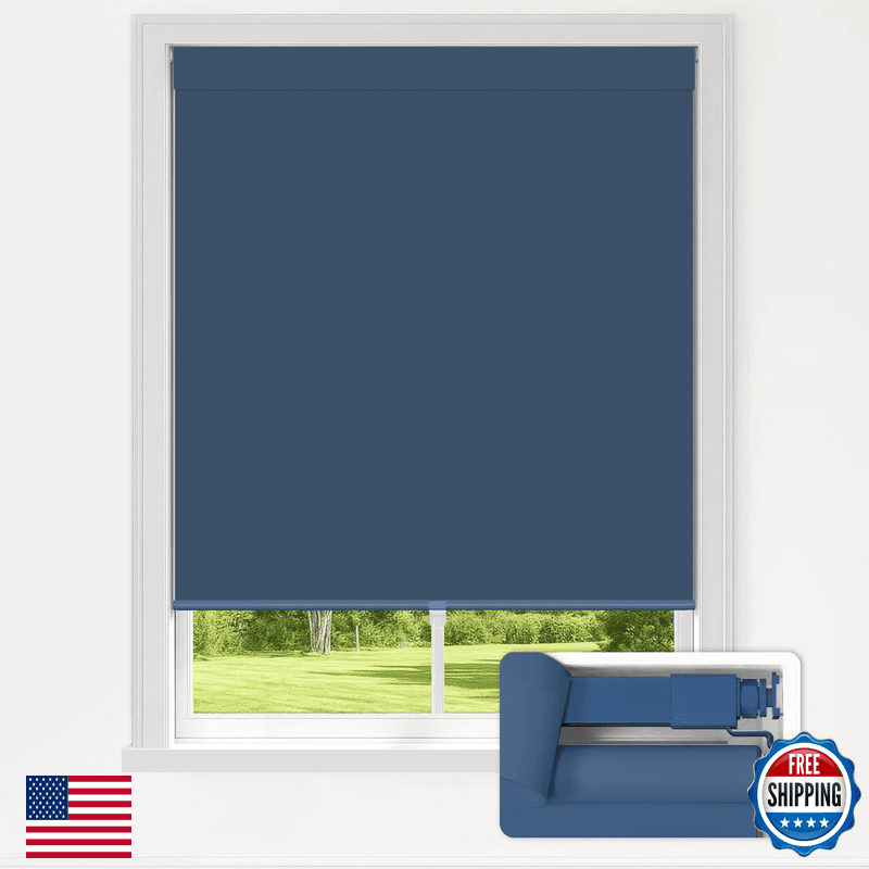 Lazblinds No Drill Blinds For Indoor Windows Blackout Roller Shades Cordless - Image 1
