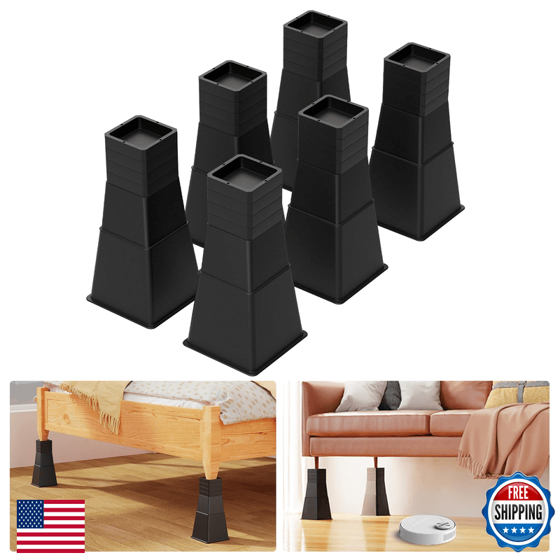 Vaniture 12 Inch Bed Risers Heavy Duty Adjustable Furniture Risers For Bed Sofa - Image 1