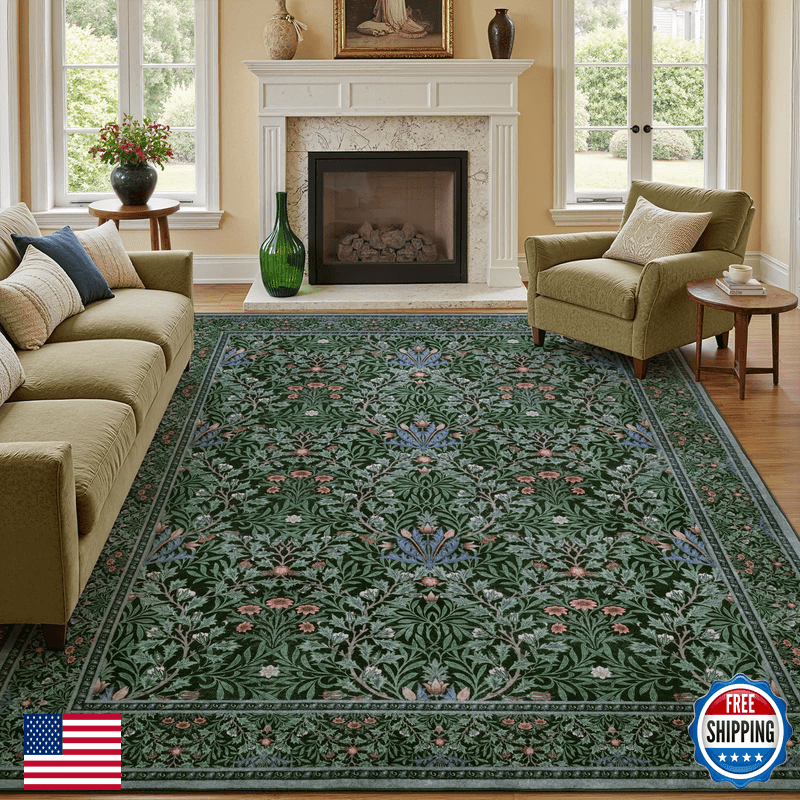 Dadasgk Area Rug 7X9 Living Room Rugs Washable Vintage Floral Large Soft Non - Image 1