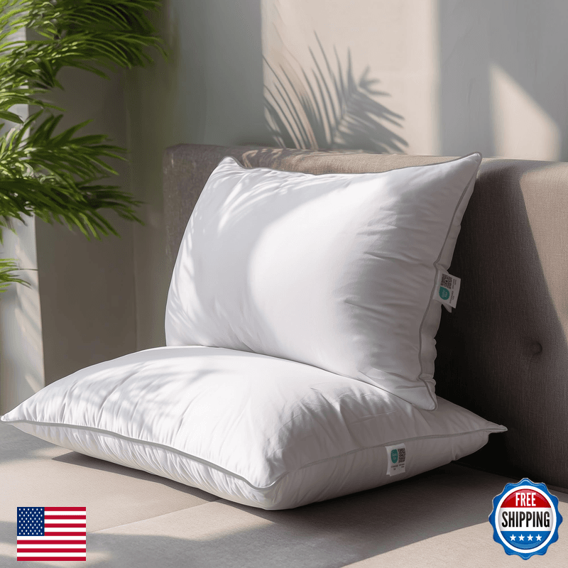 Sanswan Goose Down Feather King Pillows Set Of 2 Luxury Hotel Quality Pillow - Image 1