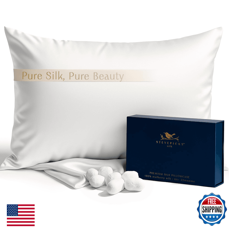 Stevepicks 100 Pure Mulberry Silk Pillow Cases 22 Momme 6A High-Grade Fibers - Image 1