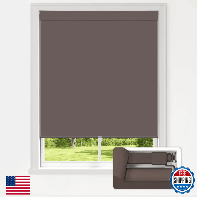 Lazblinds No Drill Blinds For Indoor Windows Blackout Roller Shades Cordless - Image 1